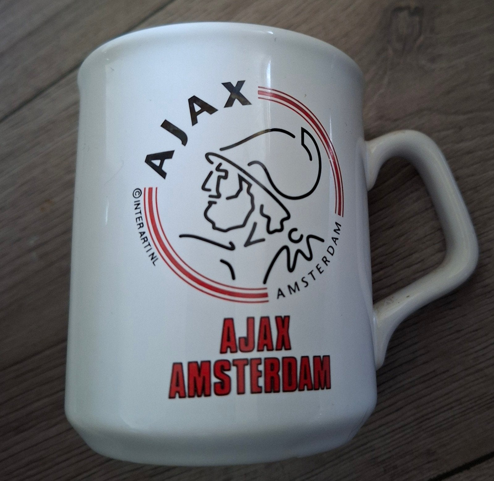 Ajax Amsterdam Mok - Made in England, Ophalen of Verzenden, Steen/keramiek, Wit, Overige merken