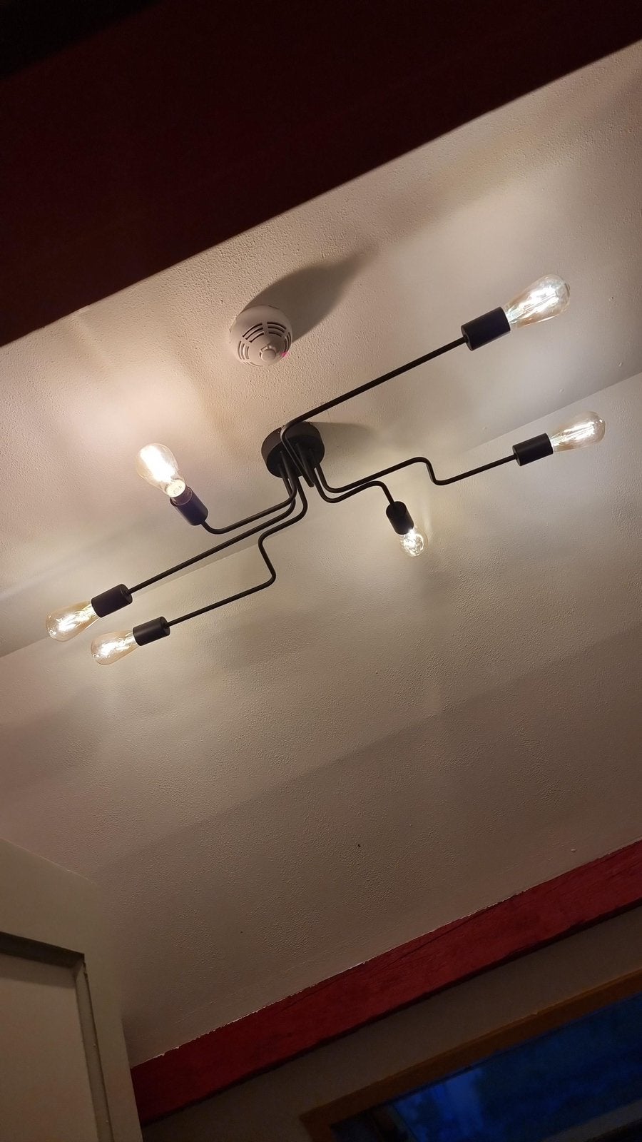 Zwarte Industriele Lumidora plafondlamp met 6 E27 fittingen, Huis en Inrichting, Ophalen, Zo goed als nieuw, Metaal, E27 (groot)