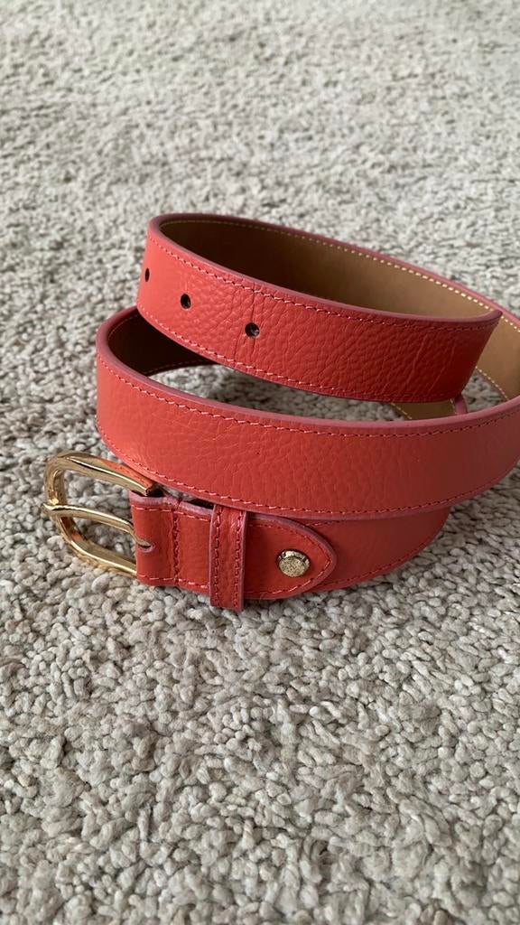 Zomerse kleur leren riem. 85 cm. Nieuw., Kleding | Dames, Riemen en Ceinturen, 3 tot 5 cm, Echt leder, Nieuw, Ophalen of Verzenden