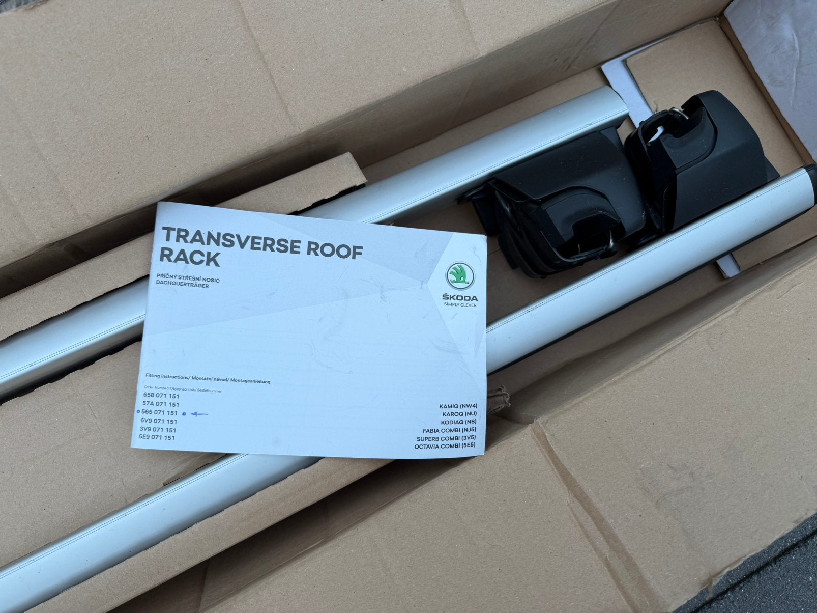 Skoda Kodiaq 1 originele dakdrager set z.g.a.n., Ophalen of Verzenden, Zo goed als nieuw