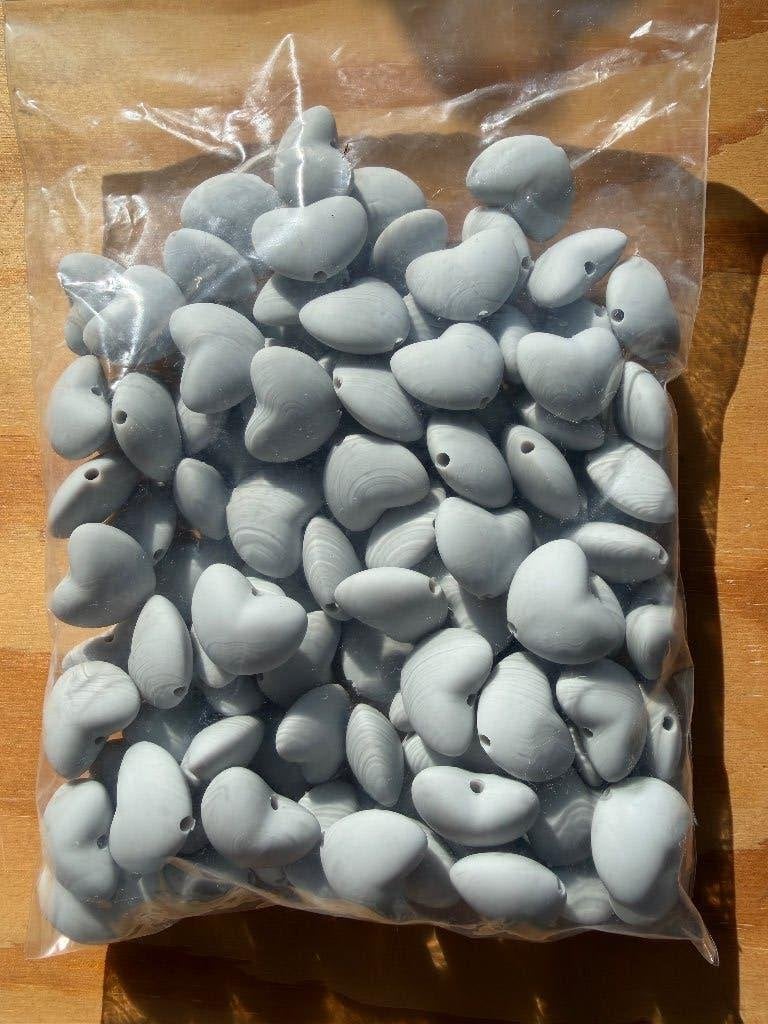 Siliconen kralen grijs 2 - 100 stuks, Ophalen of Verzenden, Nieuw, Kraal