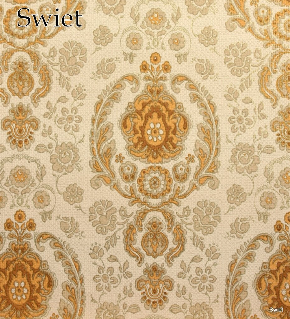 6637 barok vintage behang zalm goud beige wallpaper swiet, Ophalen of Verzenden, Beige