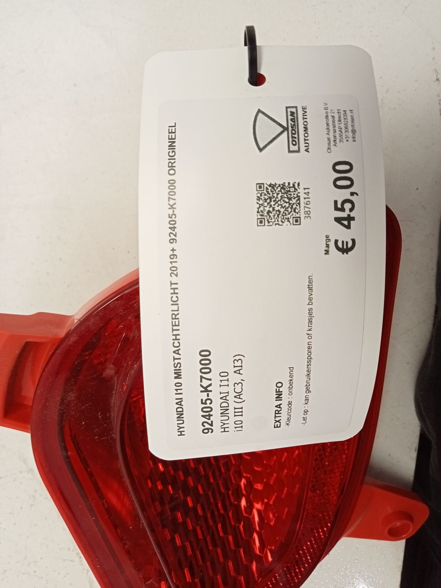 Hyundai i10 Mistachterlicht 2019+ 92405-k7000 Origineel, Gebruikt, Heolleung-ro 12
06797  Seoul, Ophalen of Verzenden, Info@hyundai.com