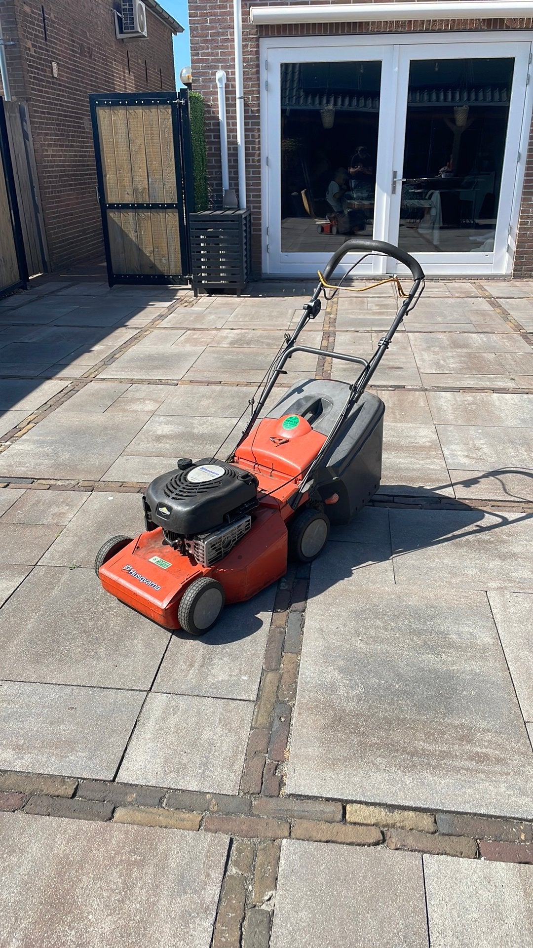 Husqvarna R43S, Tuin en Terras, Grasmaaiers, Ophalen, Gebruikt, Opvangbak, Benzine-grasmaaier