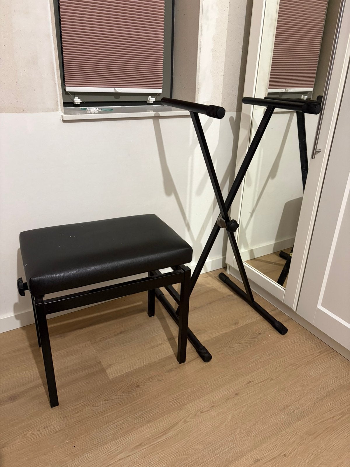 Keyboard standaard + kruk, Ophalen, Gebruikt, Zwart