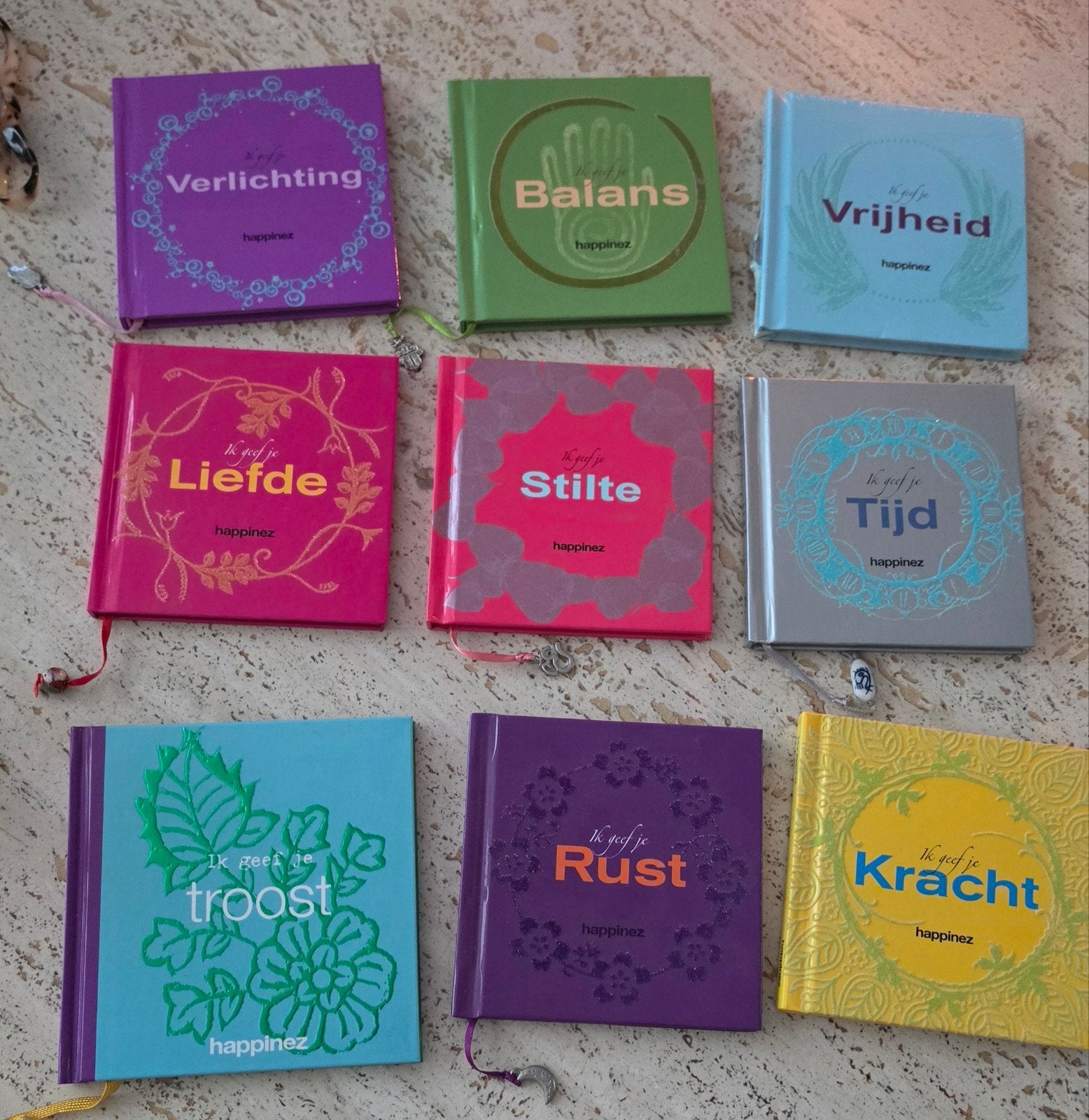 Happinez Boekjes - Set van 9 - Inspiratie en Wijsheid, Achtergrond en Informatie, Spiritualiteit algemeen, Verzenden, Happinez Redactie