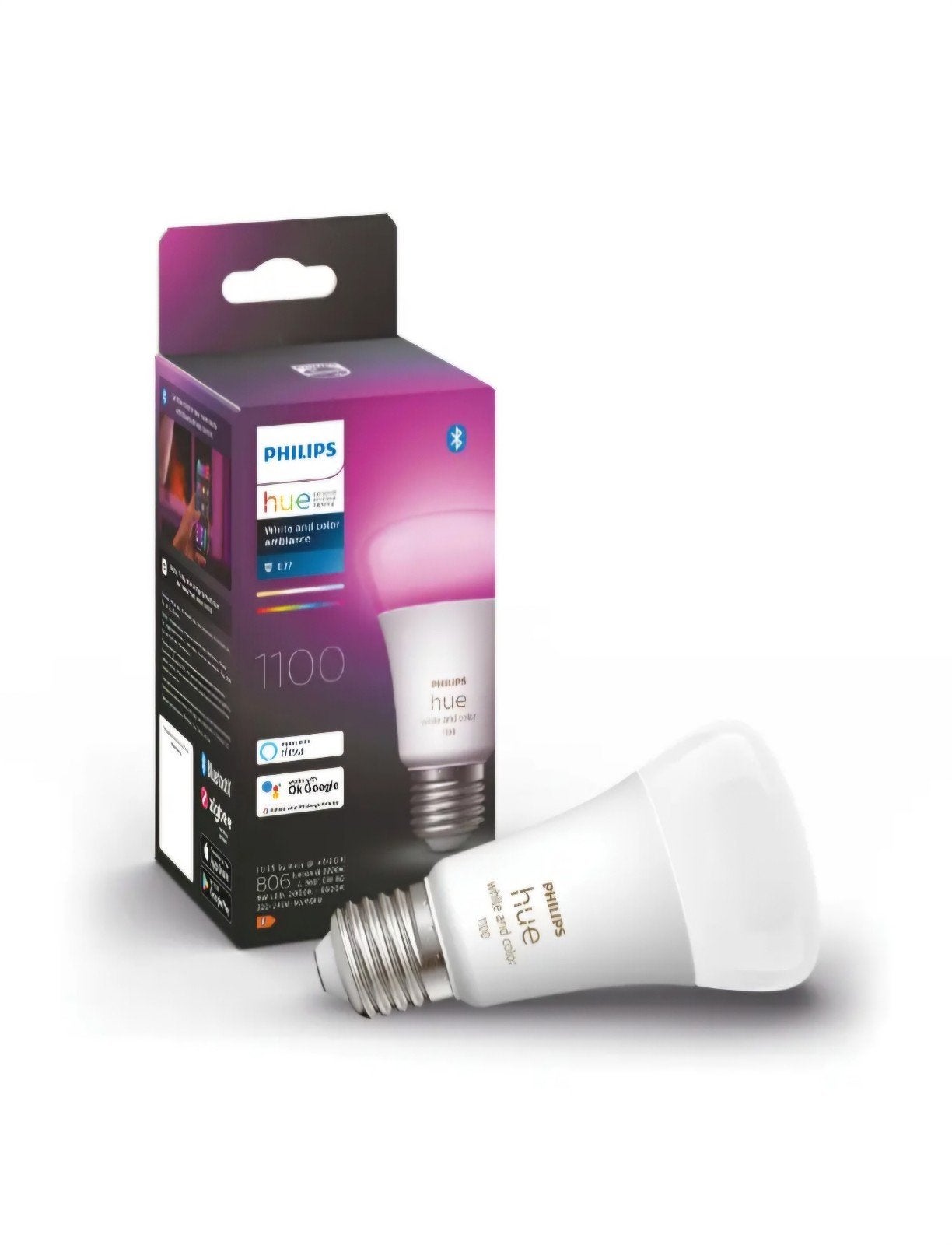 Philips Hue E27 White and Color Ambiance LED Lamp, Led-lamp, 60 watt of meer, Nieuw, Bedienbaar via app