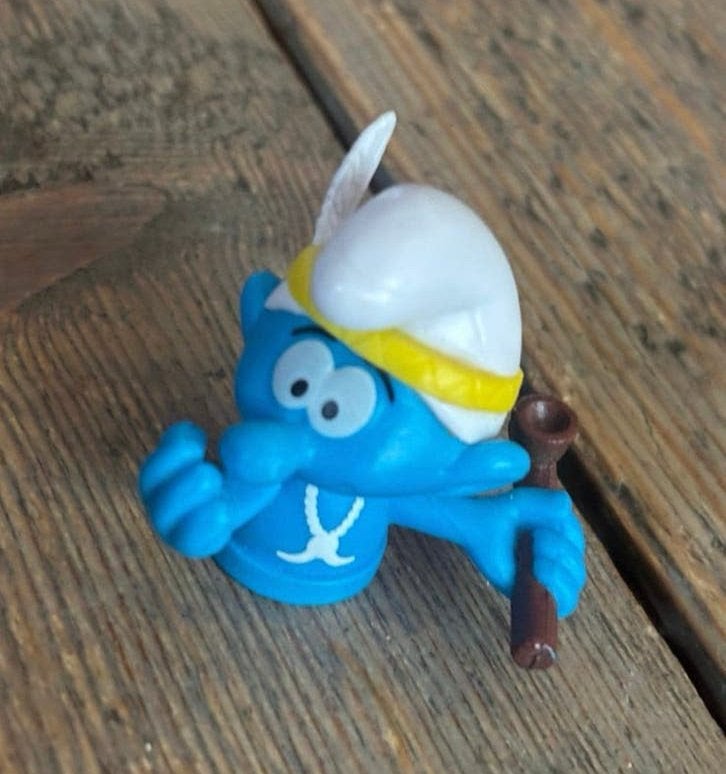 Indiaan smurf van Peyo voor op een potlood!, Verzamelen, Ophalen of Verzenden, Zo goed als nieuw, Overige Smurfen, Poppetje, Figuurtje of Knuffel