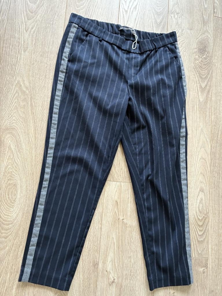 Zara gestreepte broek/pantalon maat M blauw/wit rechte pijp, Maat 38/40 (M), Blauw, Zara, Ophalen of Verzenden