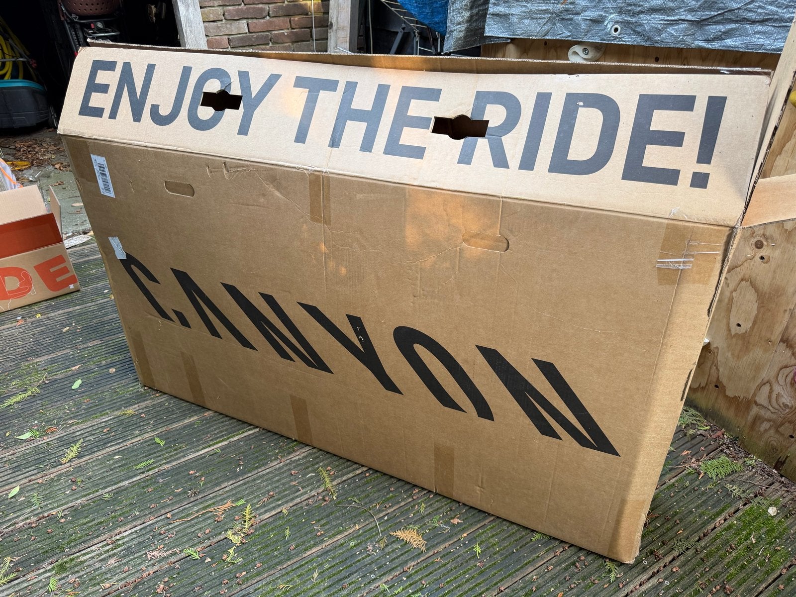 Canyon fietsdoos met verpakkingsmateriaal, Ophalen, Gebruikt