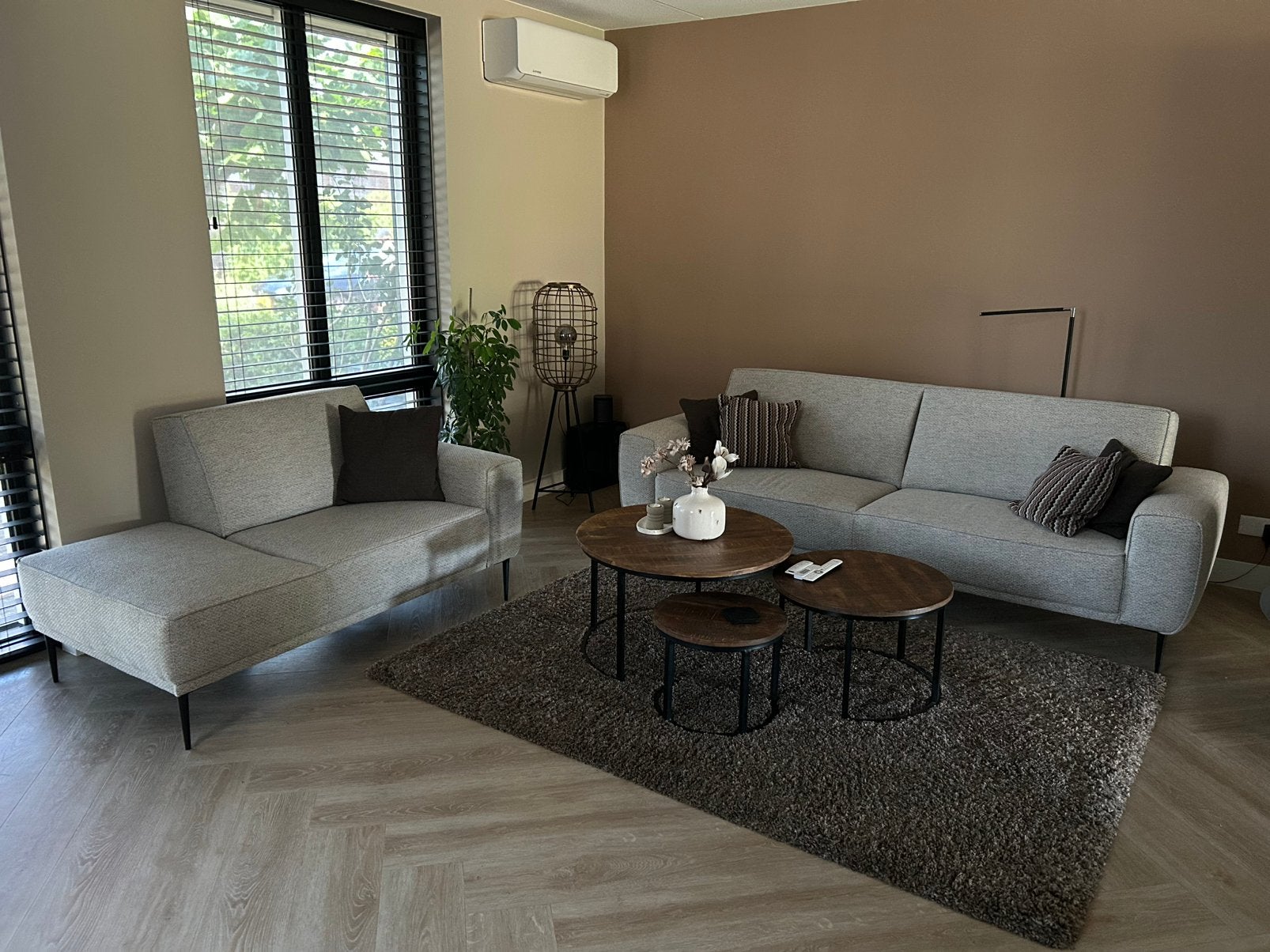 Xoon puglia 3,5 zitsbank, divan en hocker, Ophalen, 75 tot 100 cm, Zo goed als nieuw, Stof