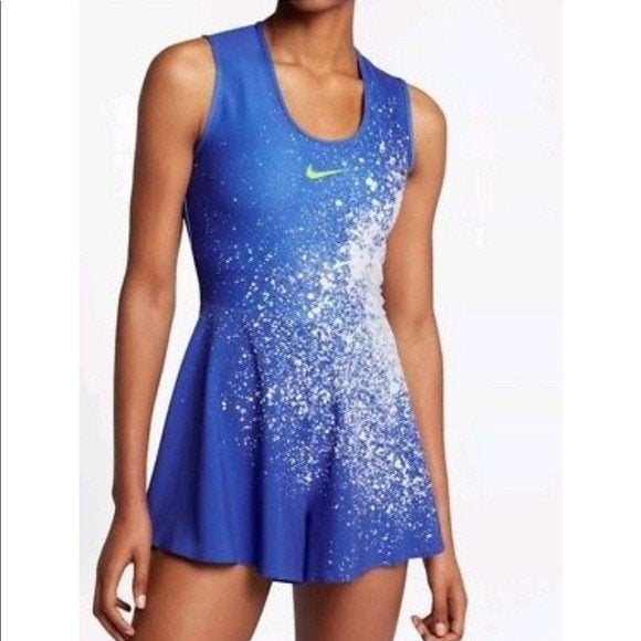 Nike Court Tennis Playsuit, Blauw, maat L, Sport en Fitness, L2, Nike, Verzenden, Zo goed als nieuw
