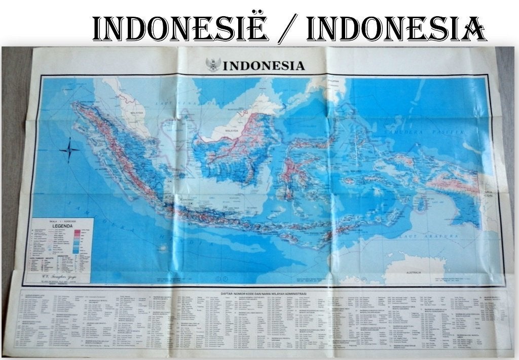 So96 plattegrond Indonesië / Indonesia, Gelezen, 2000 tot heden, Ophalen of Verzenden, Landkaart