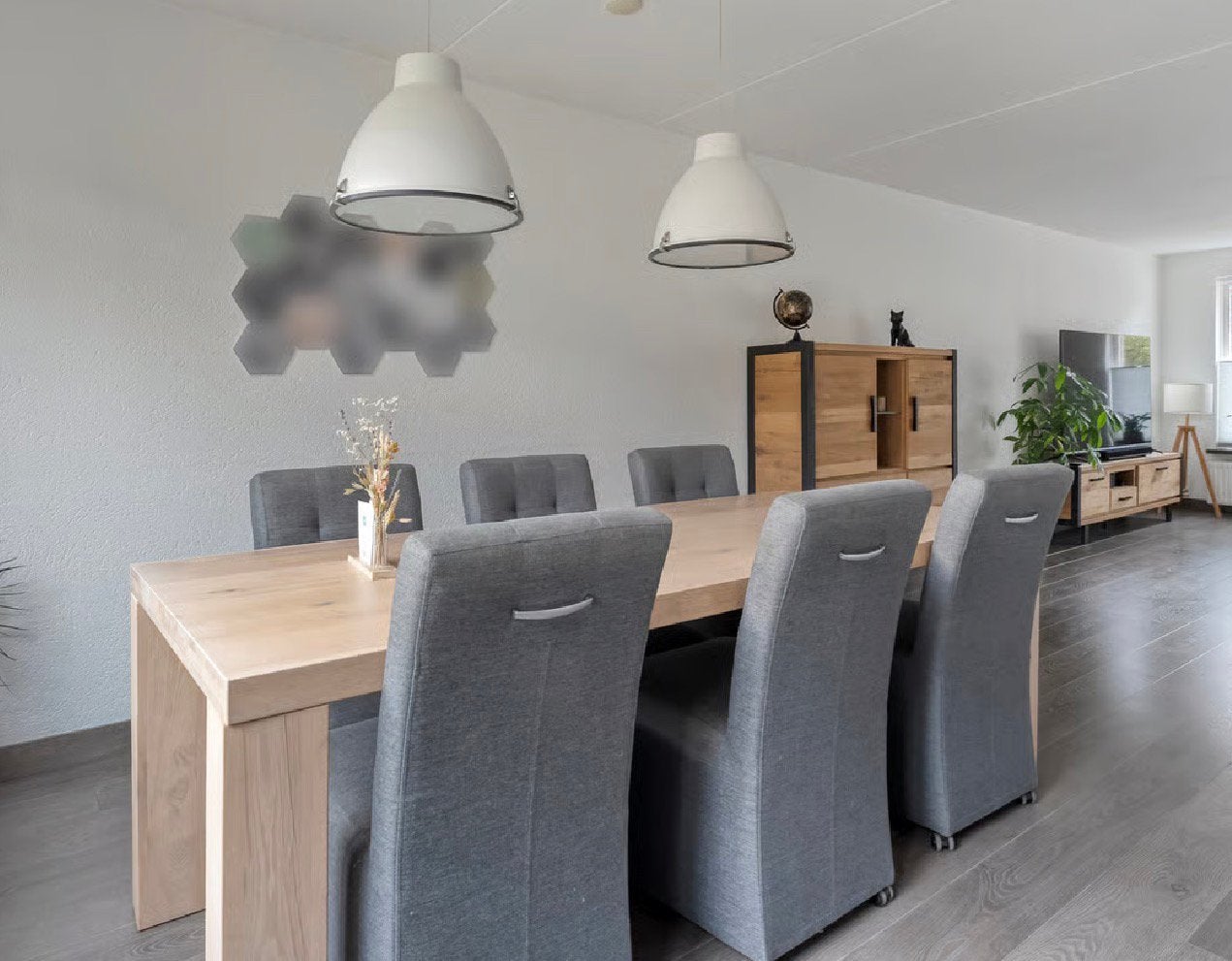 Eiken eetkamertafel (220x100cm), Huis en Inrichting, Ophalen, Gebruikt, Eikenhout, 200 cm of meer