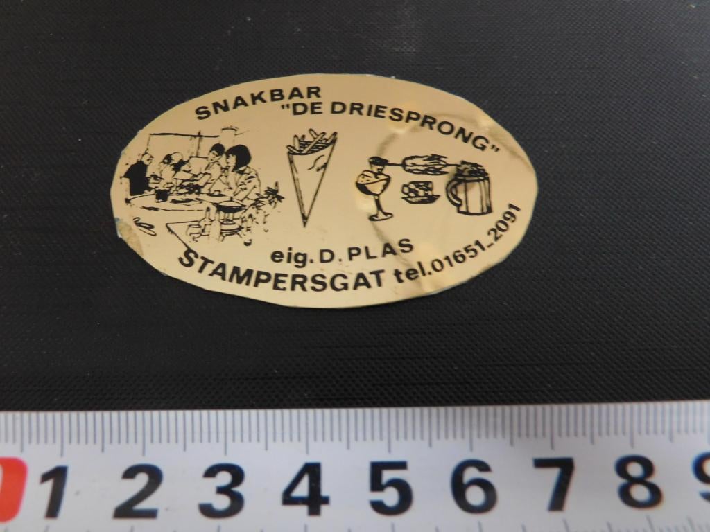 sticker Stampersgat Snakbar DE DRIESPRONG / D. Plas, Ophalen, Zo goed als nieuw