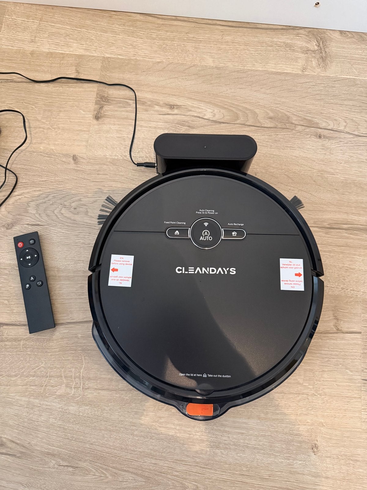Cleandays Robotstofzuiger met afstandsbediening, Overige merken, Zo goed als nieuw, Robotstofzuiger, Reservoir