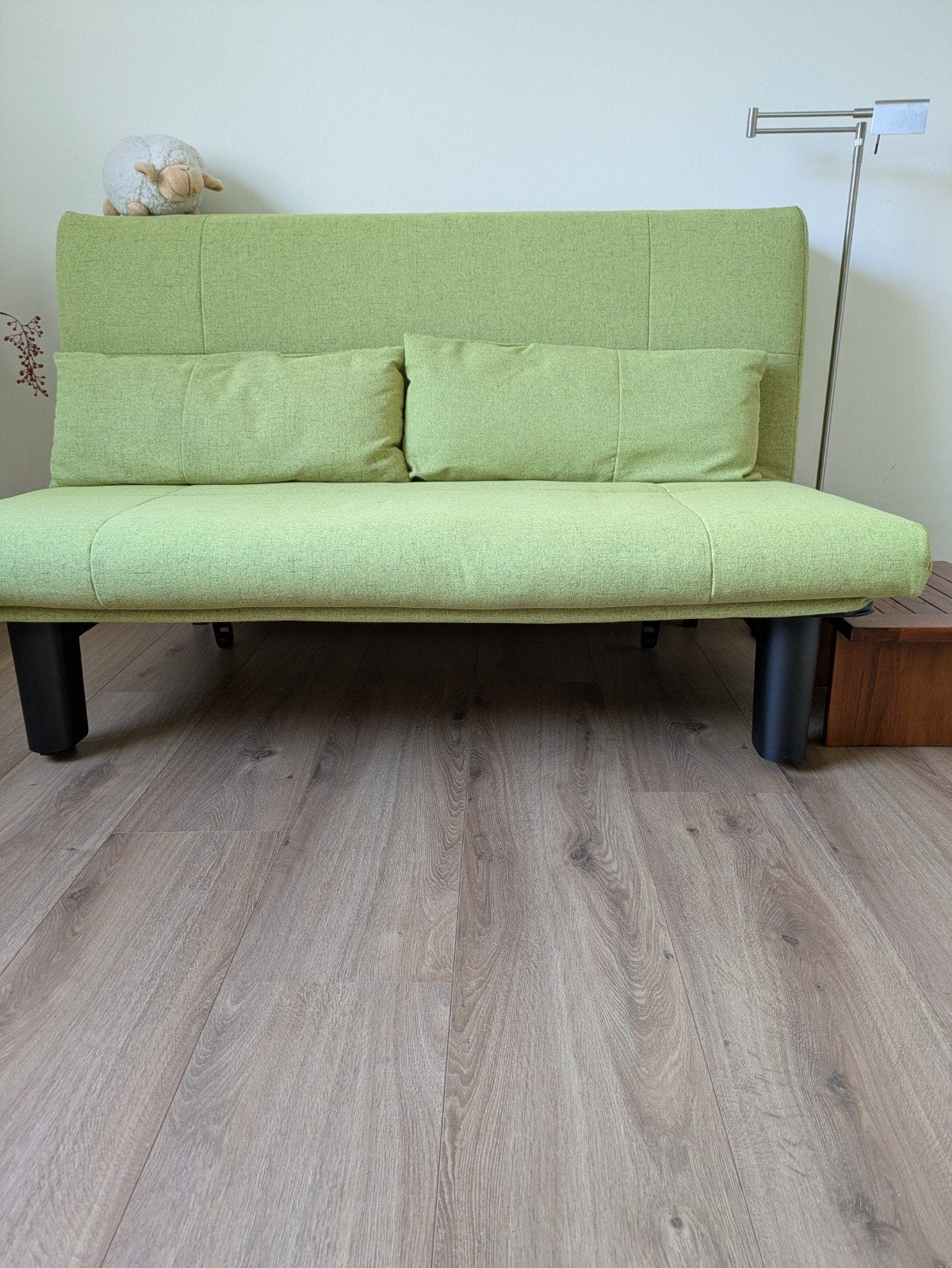 slaapbank groen met bijbehorende topper, Ophalen, Tweepersoons, 140 cm, 200 cm