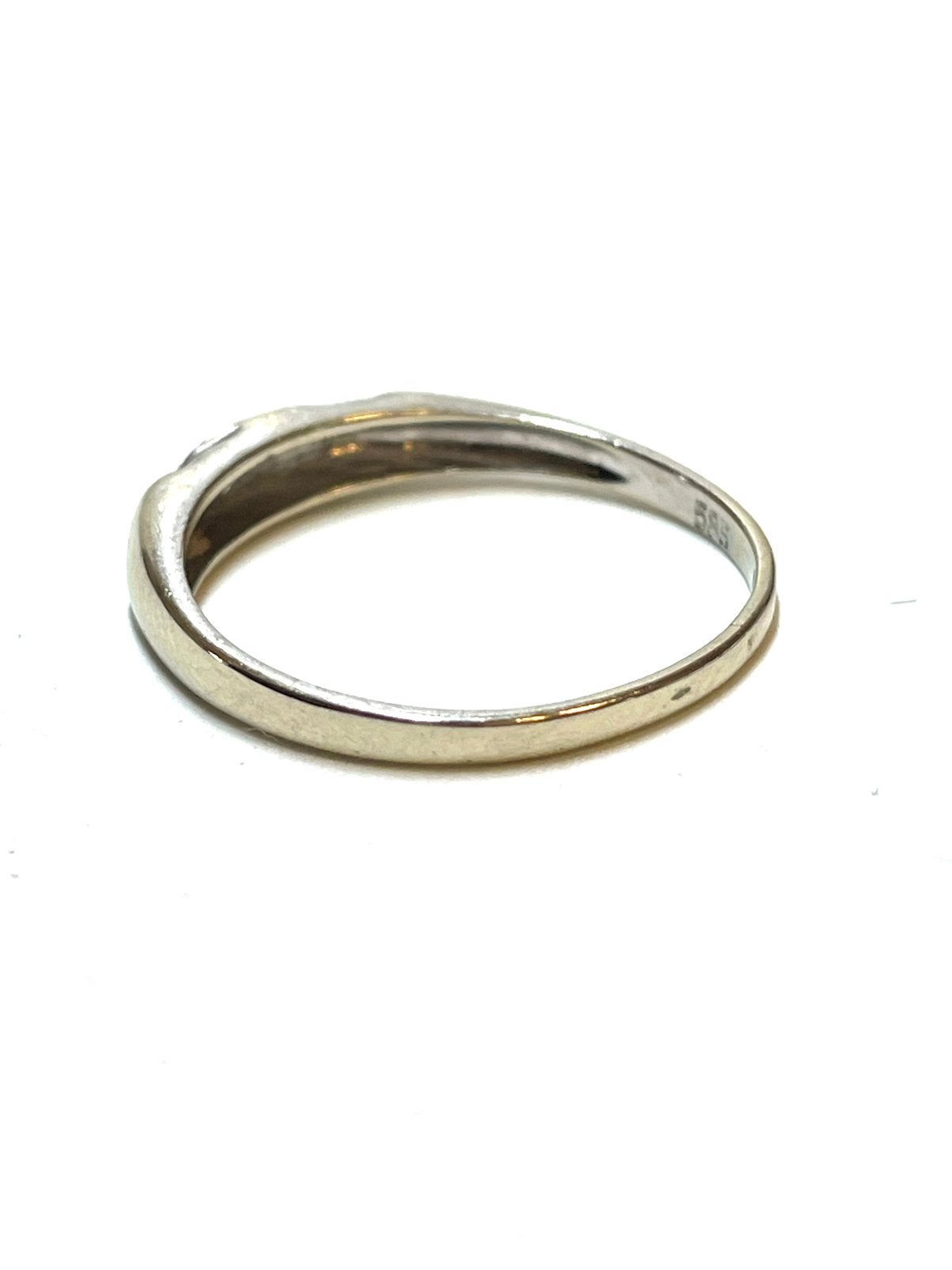 14k witgouden ring met een diamant, -, -, Ophalen of Verzenden, Zo goed als nieuw
