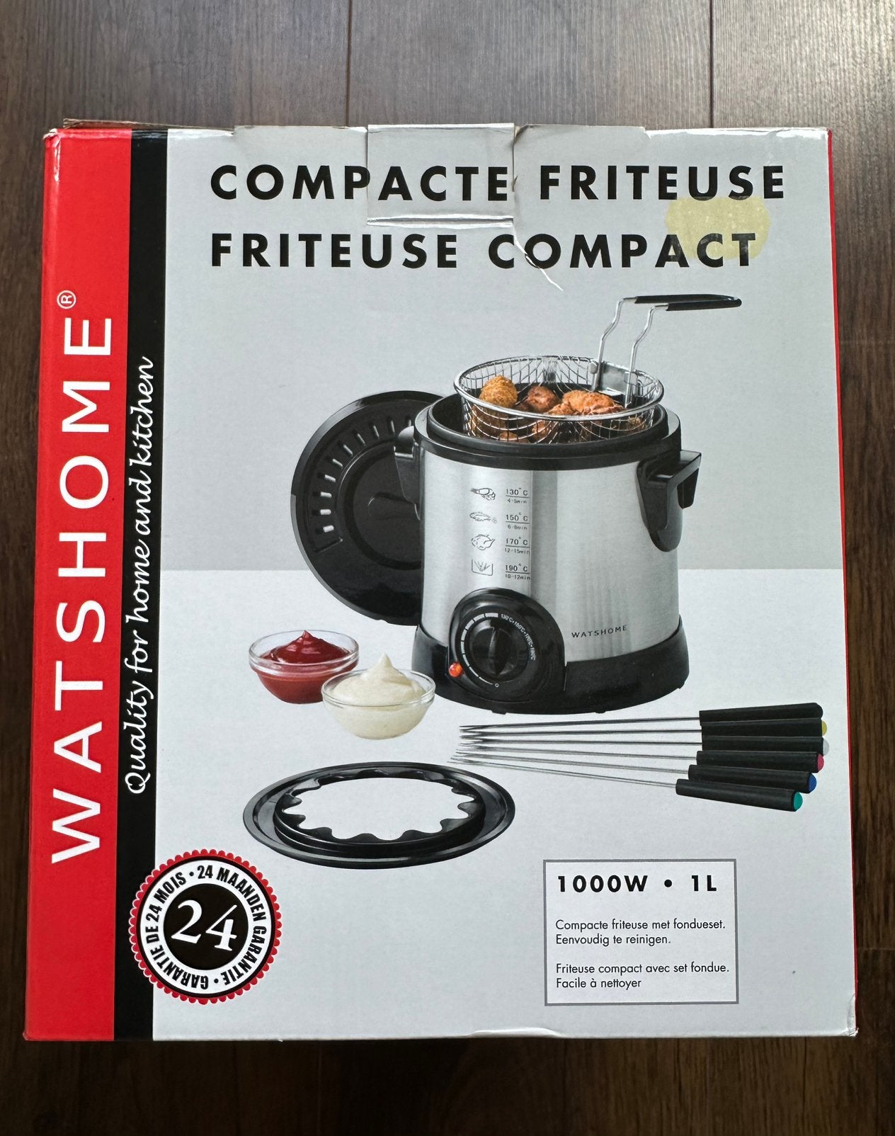 Watshome Compacte Friteuse 1000W - Nieuw, Minder dan 1 liter, Ophalen of Verzenden, Nieuw