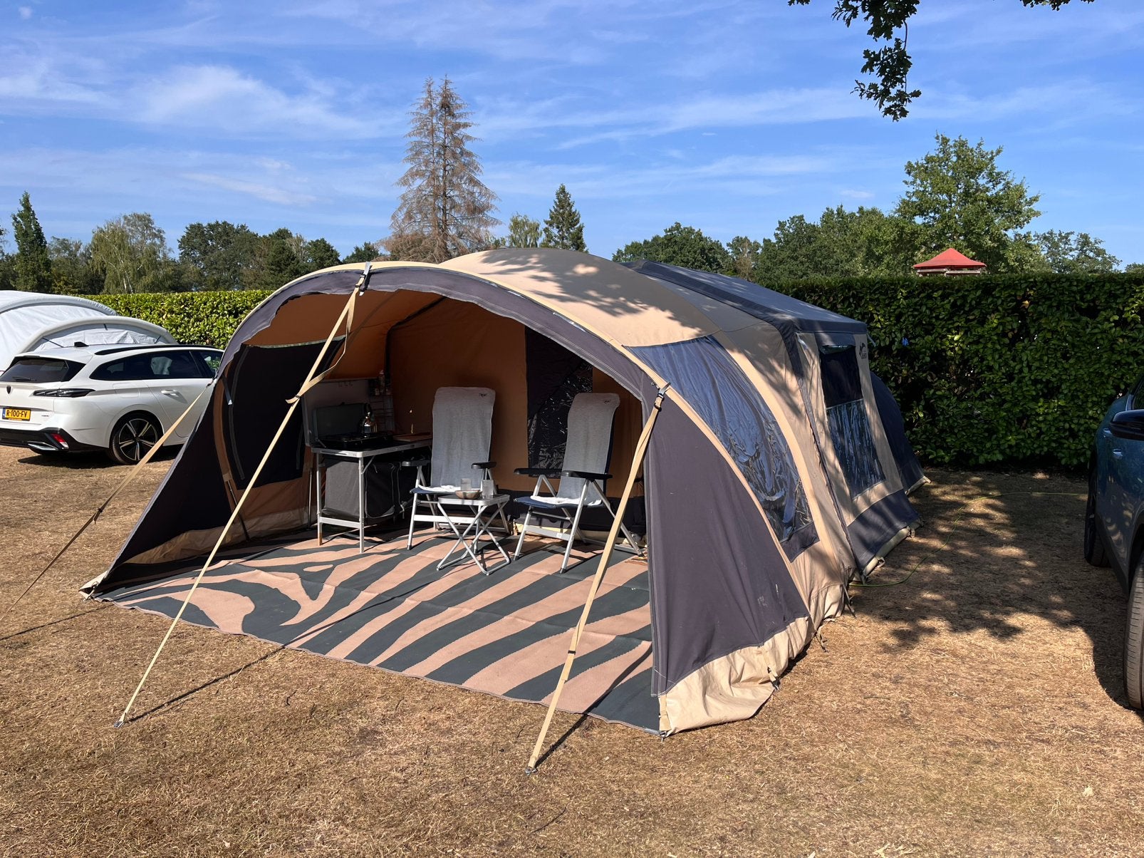 Cabanon Malawi 2.0 - 2020 met XL achtertent, Caravans en Kamperen, Vouwwagens, Ophalen, Beige, Cabanon, Tot en met 5