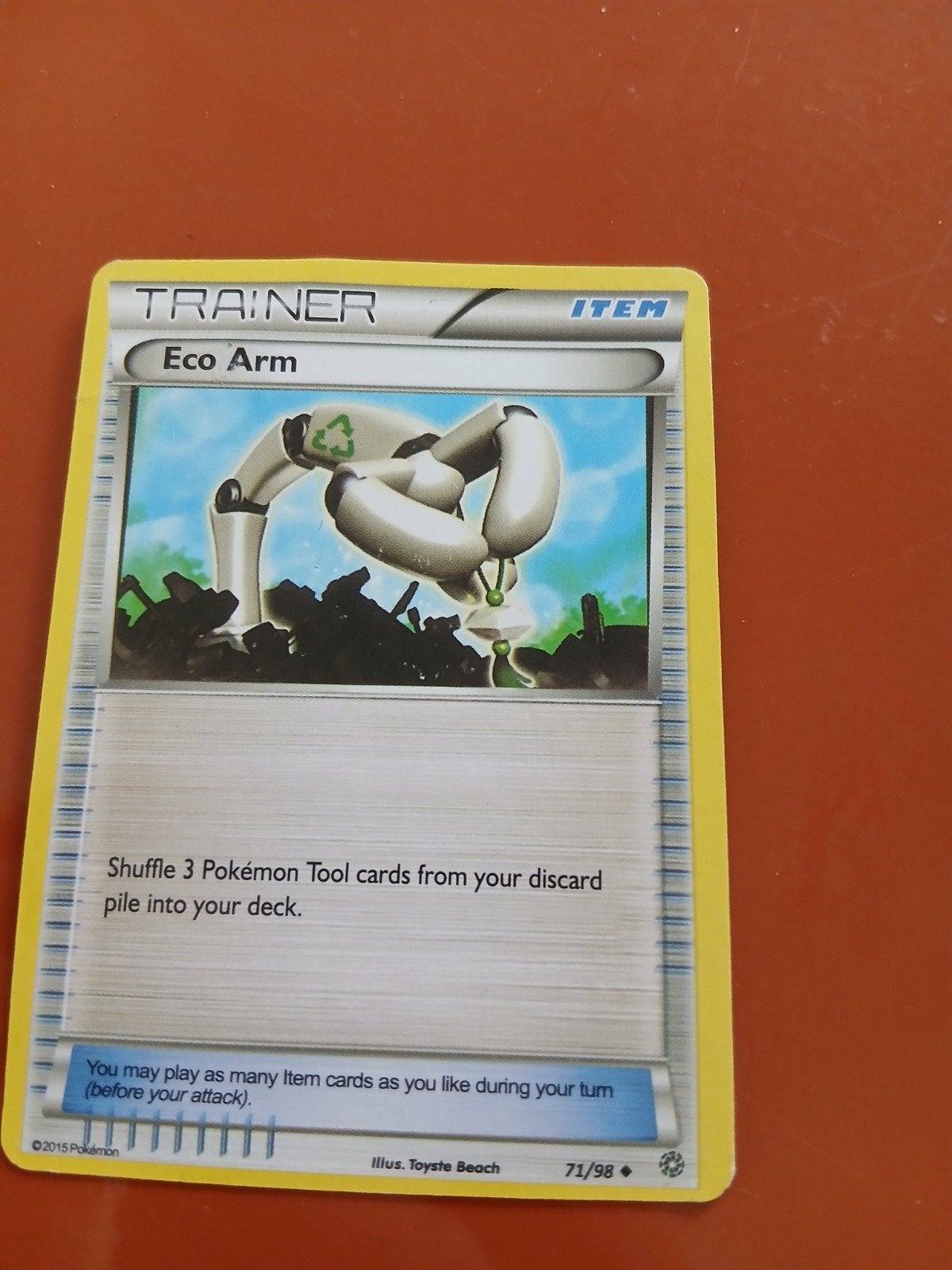 Pokémon TCG: Eco Arm Trainer Kaart (71/98), Hobby en Vrije tijd, Ophalen of Verzenden, Gebruikt, Losse kaart