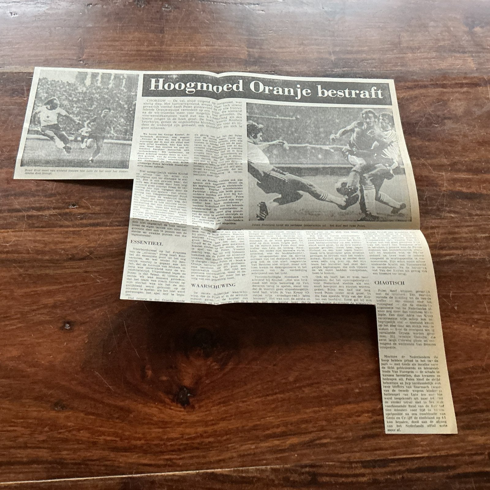 Voetbal krantenartikel Polen Nederland september 1975, Ophalen of Verzenden, Knipsel(s)