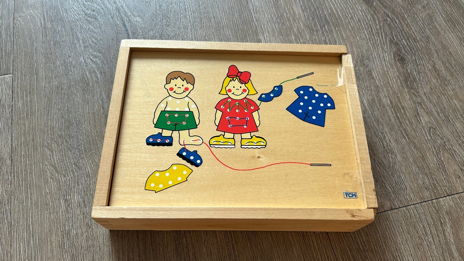 Houten Rijgspel voor Kinderen - Educatief Speelgoed, Ophalen of Verzenden, Gebruikt, Knutselen