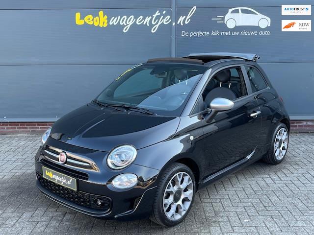 Fiat 500 C 1.0 Hybrid Rockstar Cabrio *carplay *navi *16 inc, Voorwielaandrijving, Gebruikt, Zwart, Cabriolet