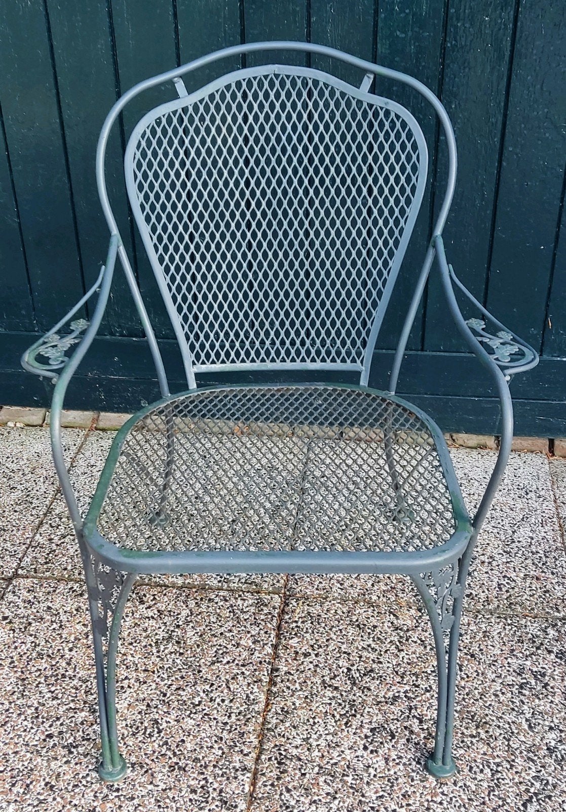 Klassieke gietijzeren tuinstoel, Tuin en Terras, Ophalen, Gebruikt, Metaal