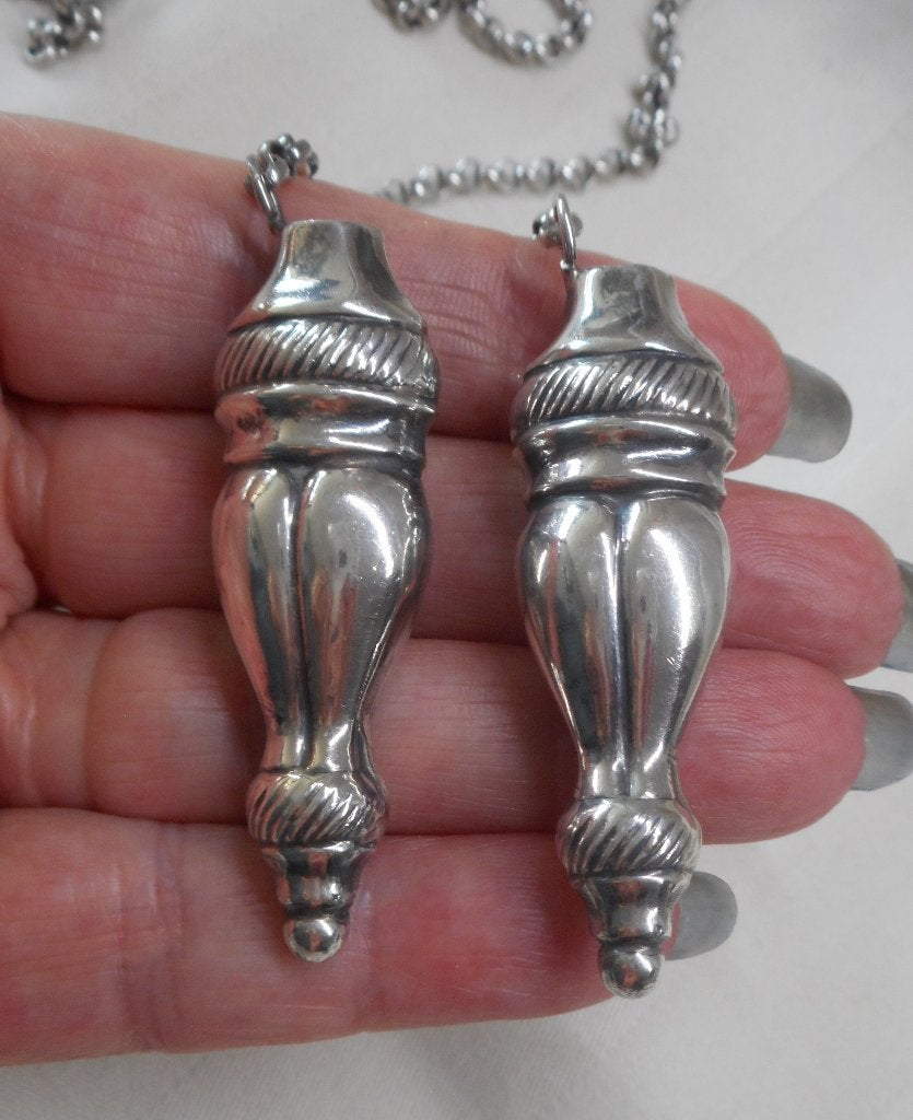 Zilveren jasseron ketting met breidoppen nr.1106, Met hanger, Verzenden, Zo goed als nieuw, Zilver