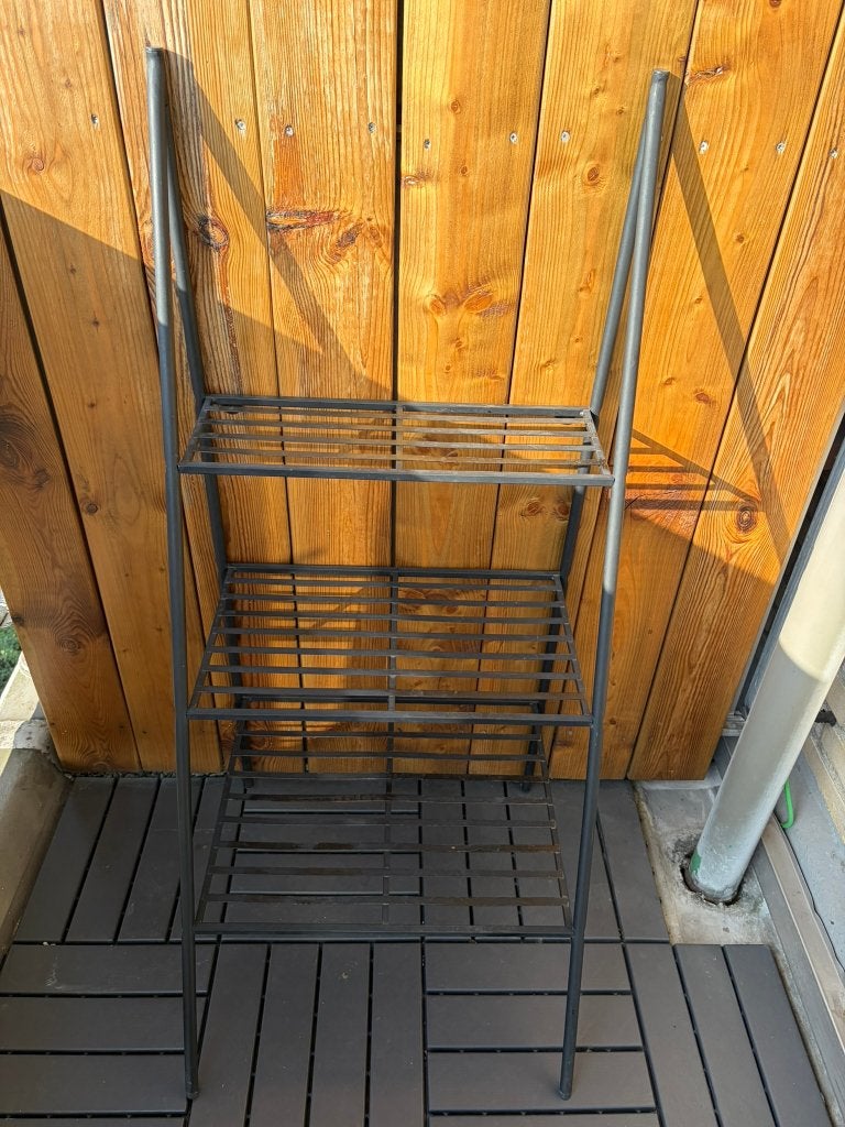 Plantenrek zwart 3-laags 110x50x50 cm (HxBxD), Tuin en Terras, Ophalen, Gebruikt