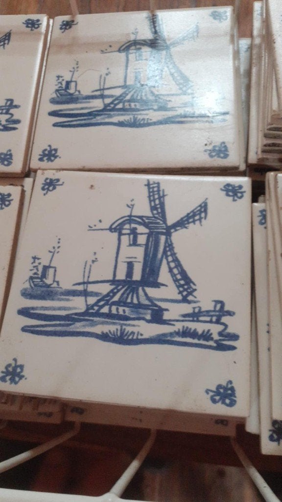 Oude Belgische tegels voor keuken ,schouw o.i.d, Gebruikt, Meerkleurig, Minder dan 100 cm, 25 tot 50 cm