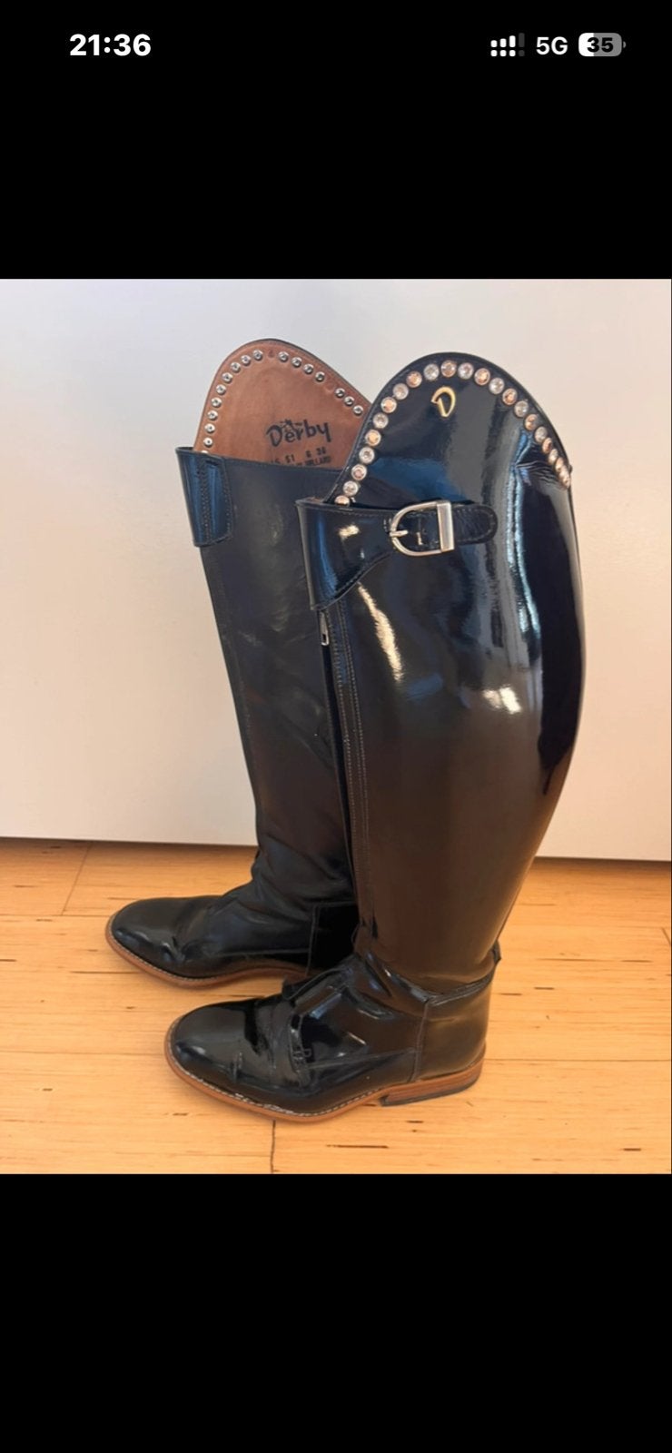 Te koop prachtige derby dressuurlaarzen, Dieren en Toebehoren, Ophalen of Verzenden, Dressuur, Schoeisel