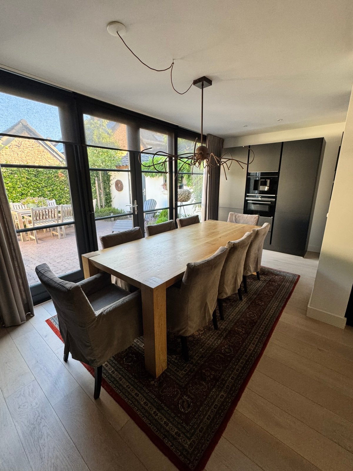 Tafel, Huis en Inrichting, Tafels | Eettafels, Ophalen, Gebruikt, Eikenhout, 200 cm of meer