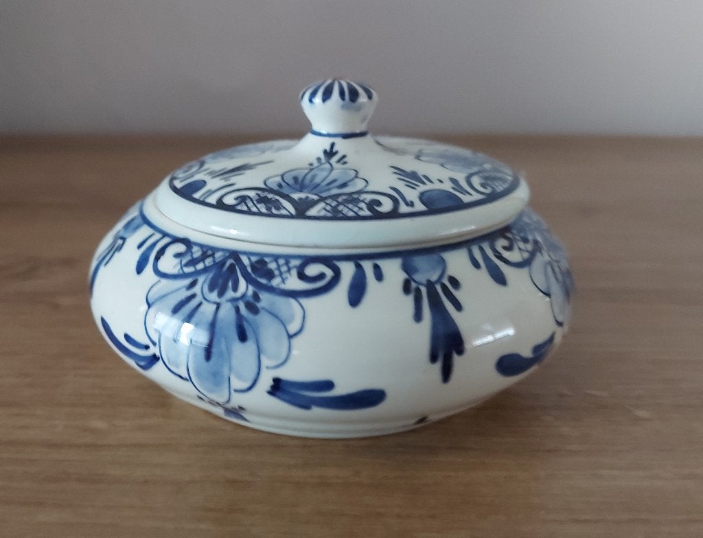 Prachtige Handgeschilderde Delfts Blauwe Bonbonnière, Ophalen