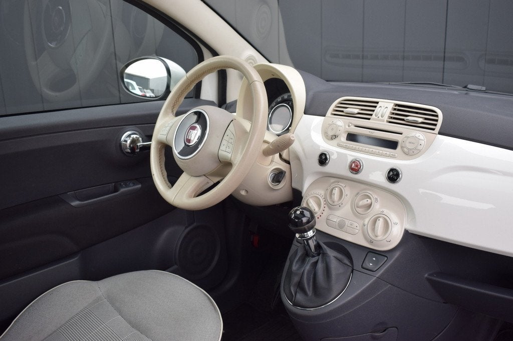 Fiat 500 1.2 Lounge Panoramadak | Airco | Telefonie | 15 Inc, Voorwielaandrijving, Stof, Gebruikt, 4 cilinders