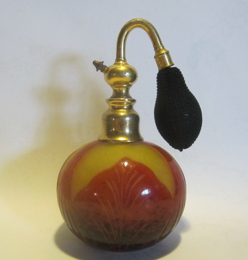 Antieke Le Verre Français/ Schneider vapo cameo glas ca 1920, Verzenden