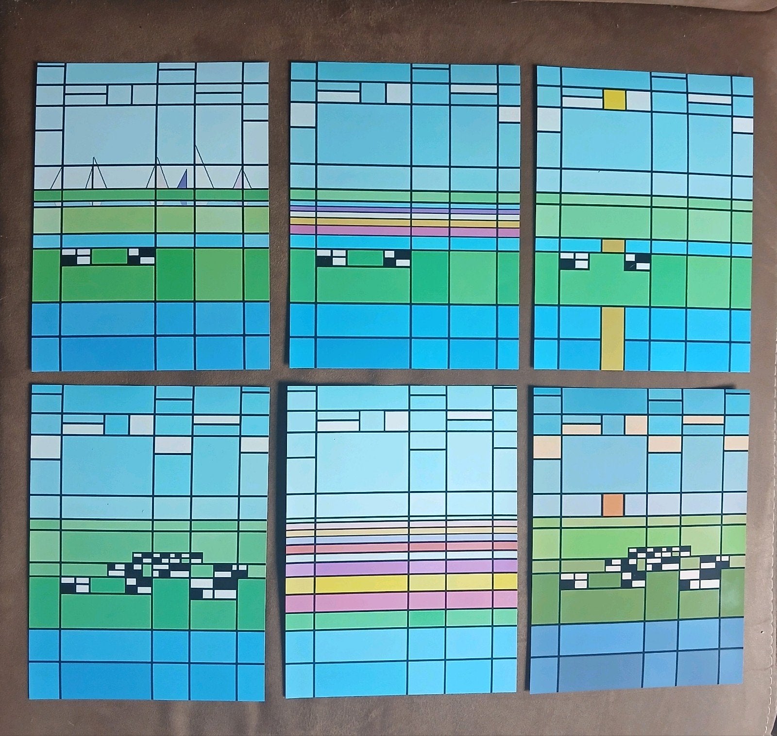 Posters geabstraheerde typisch hollandsche landschappen, Ophalen of Verzenden, Hout, Vogelkooi