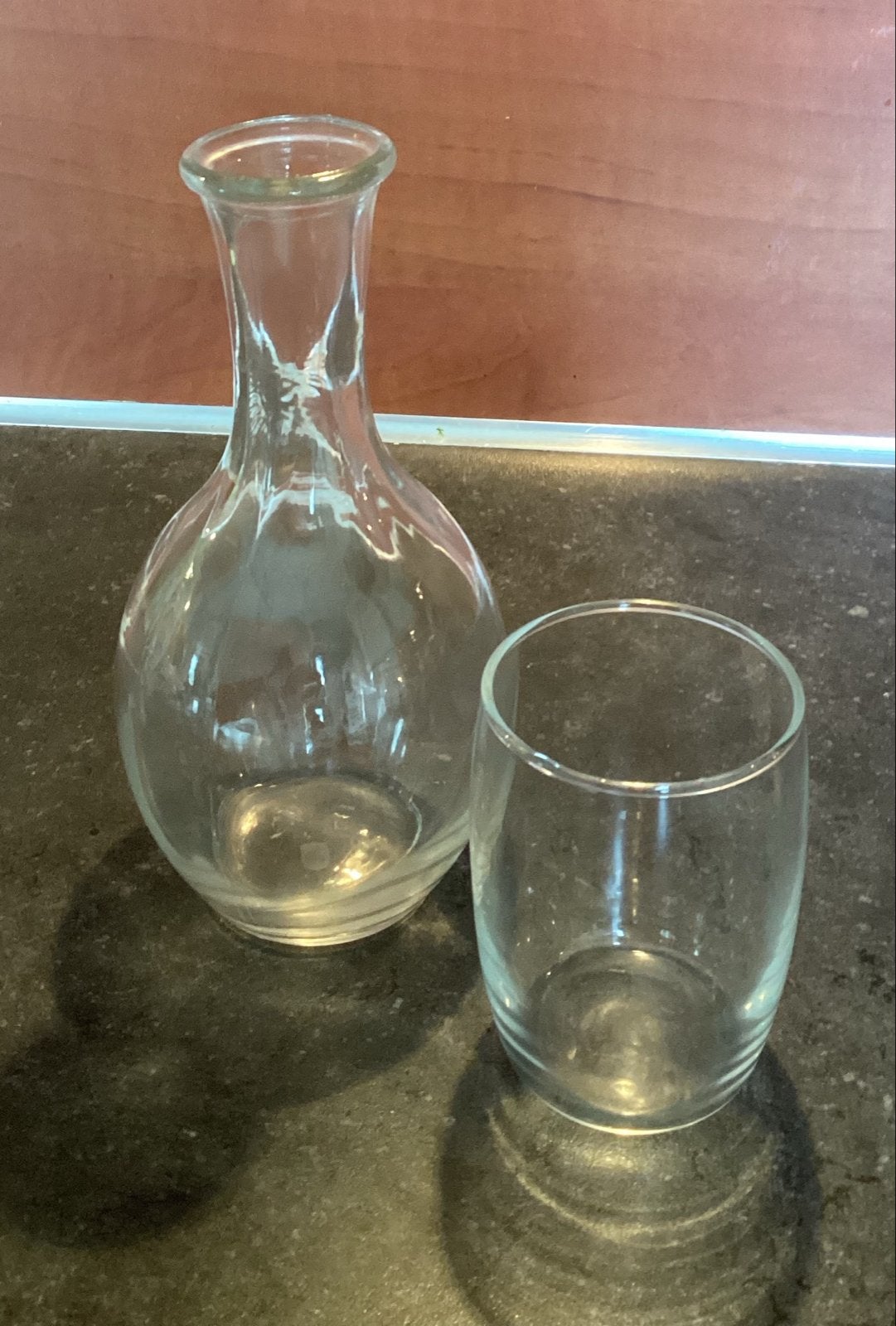 Glazen karaf met bijpassend glas, Ophalen of Verzenden