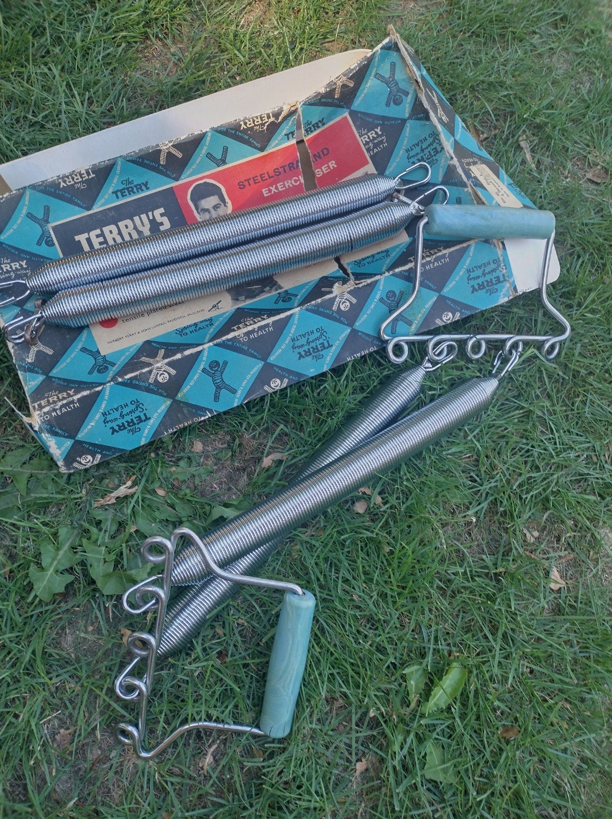 Vintage Terry's Steelstrand Exerciser met weerstandsbanden, Ophalen, Zo goed als nieuw, Rug, Overige typen