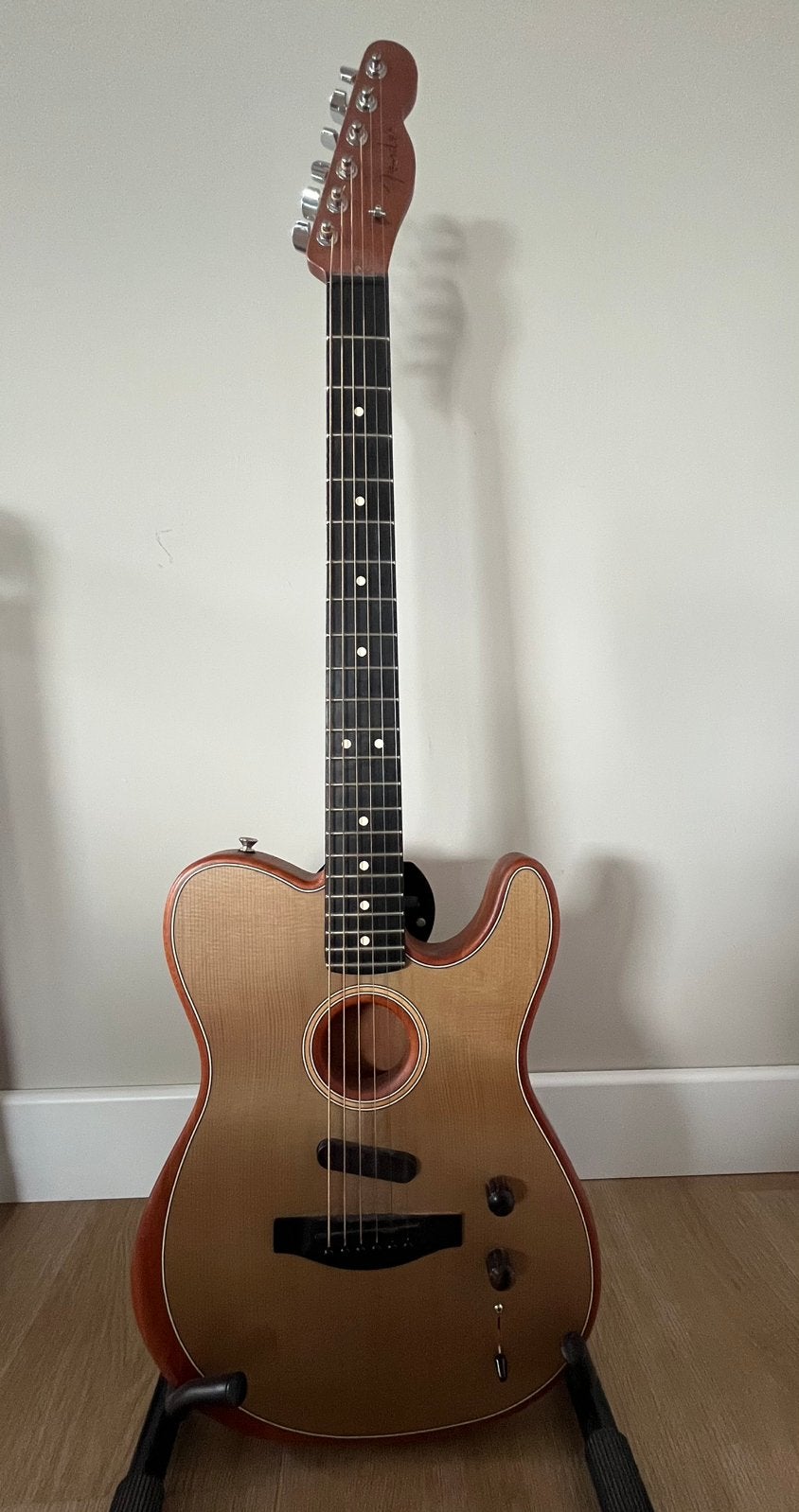 Fender acoustasonic telecaster sonic gray, Ophalen of Verzenden, Zo goed als nieuw, Western- of Steelstringgitaar
