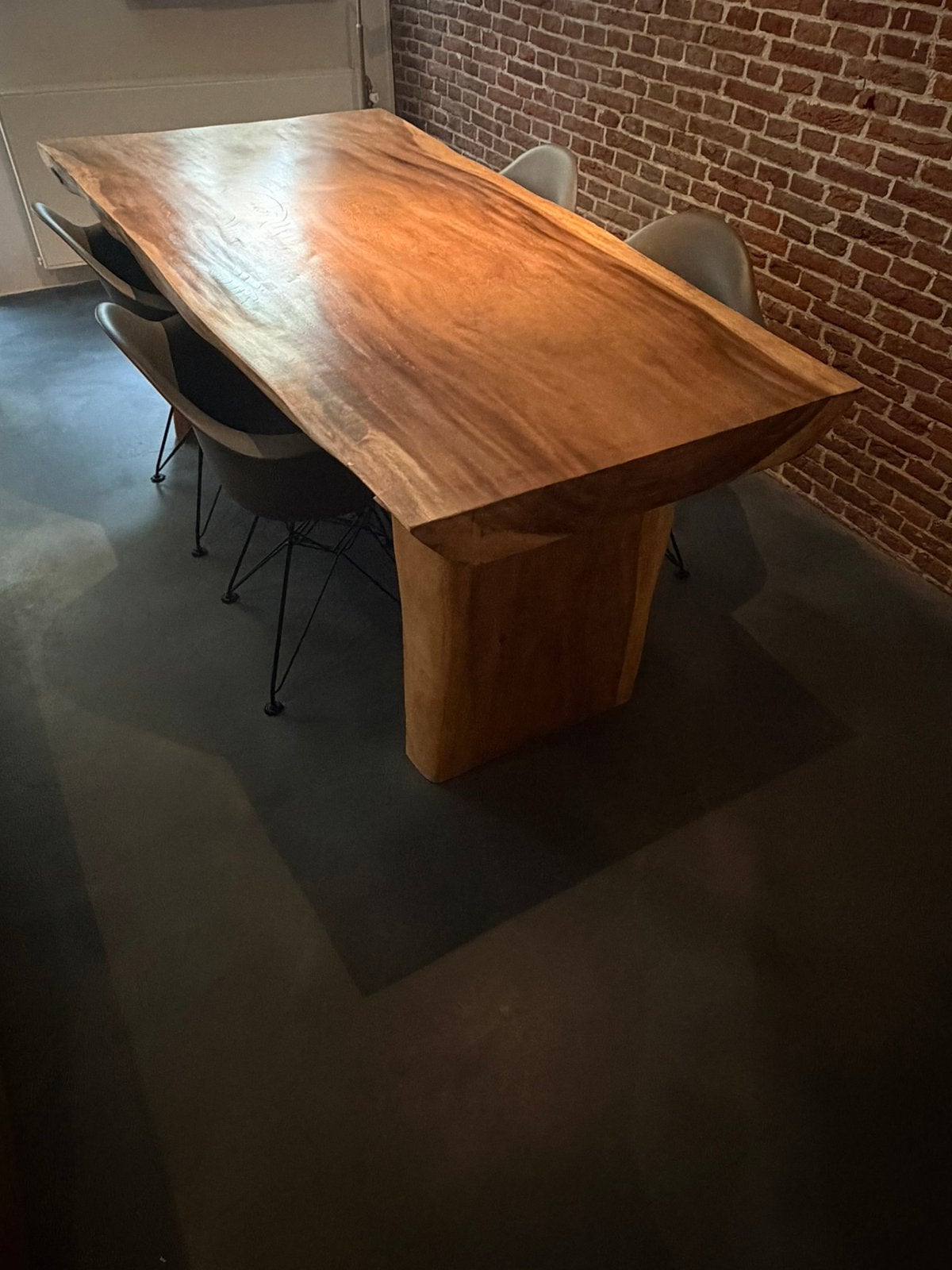 Boomstamtafel massief hout, Ophalen, 200 cm of meer, 50 tot 100 cm, Zo goed als nieuw