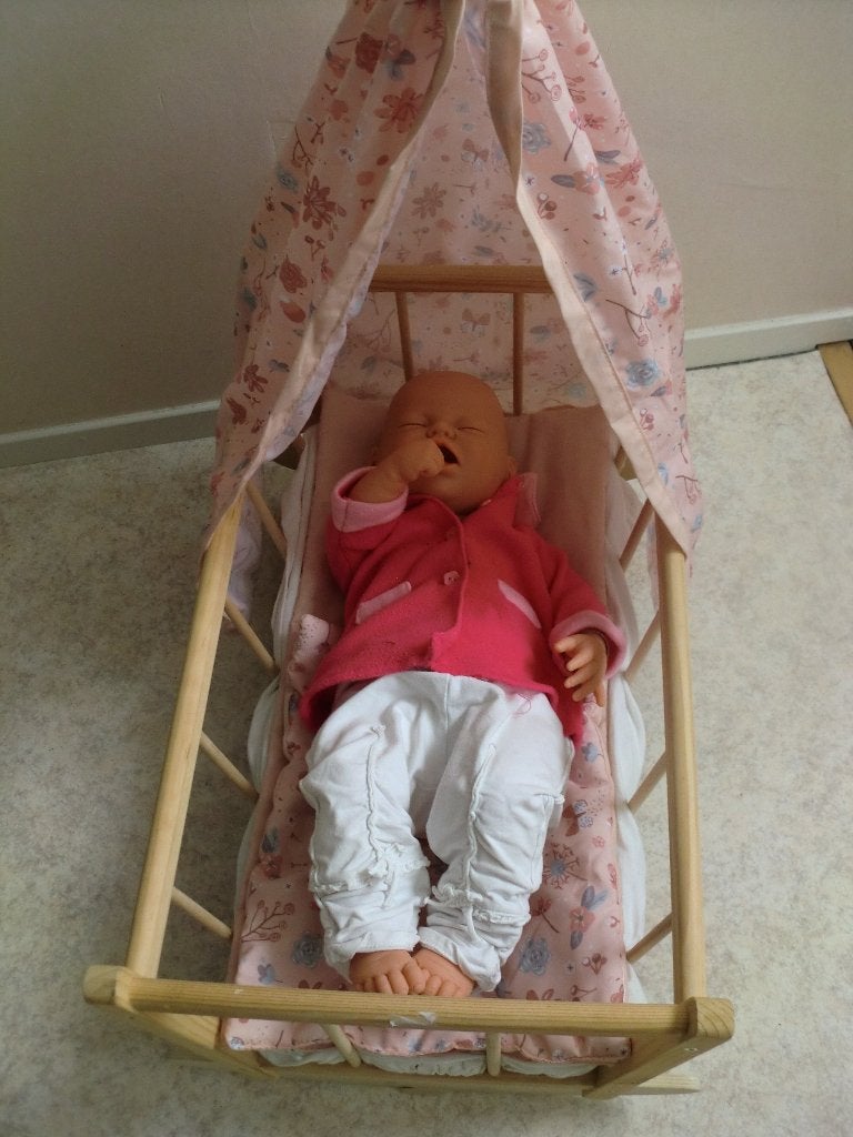 poppenschommelwiegje incl. grote pop met dichte ogen, Ophalen, Babypop