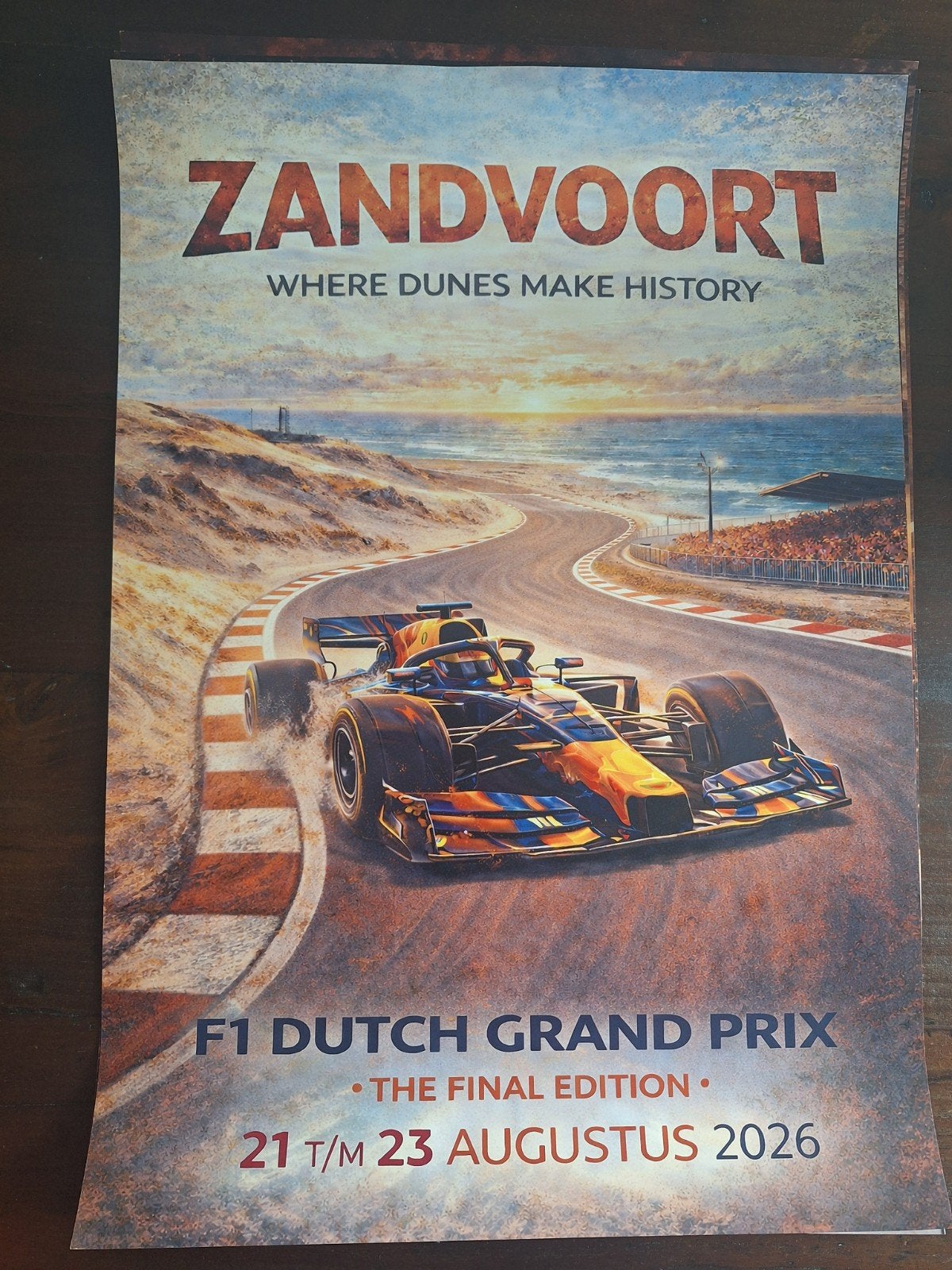 Poster van de laatste F1 grand prix Zandvoort 2026, Verzenden, Nieuw, A4 of kleiner, Sport