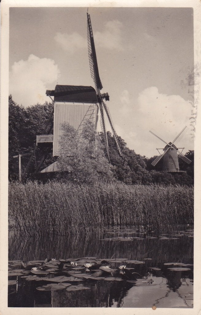 Arnhem. Ansichtkaart Molengroep Openluchtmuseum Arnhem 1957, Ophalen of Verzenden, 1940 tot 1960, Gelopen, Gelderland