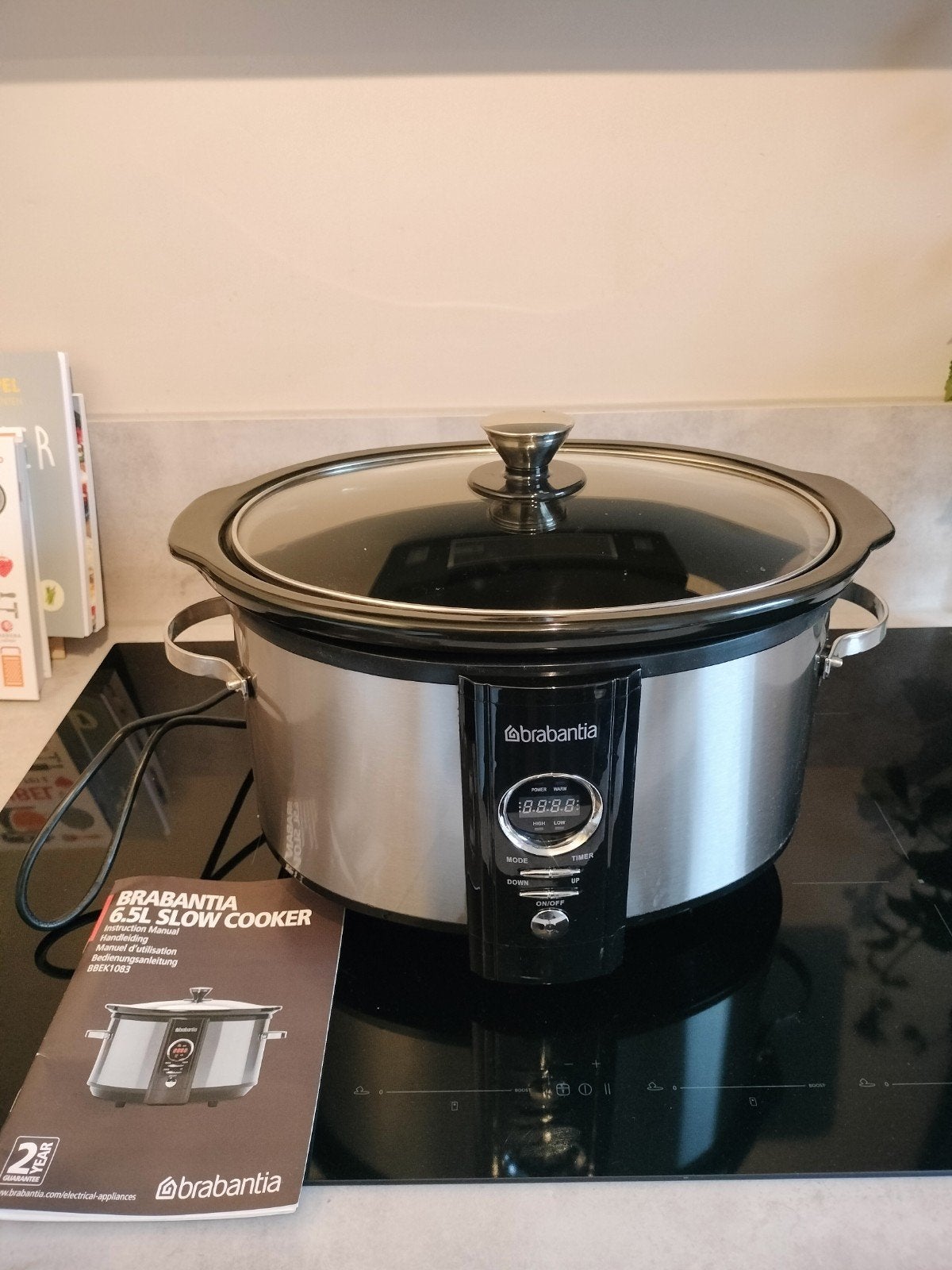 Brabantia 6.5L Slowcooker met Timer - Zo goed als nieuw, Ophalen, Timer, Zo goed als nieuw