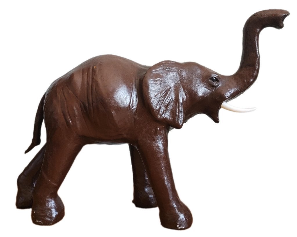 Vintage Decoratieve Olifant van Leder, Ophalen of Verzenden