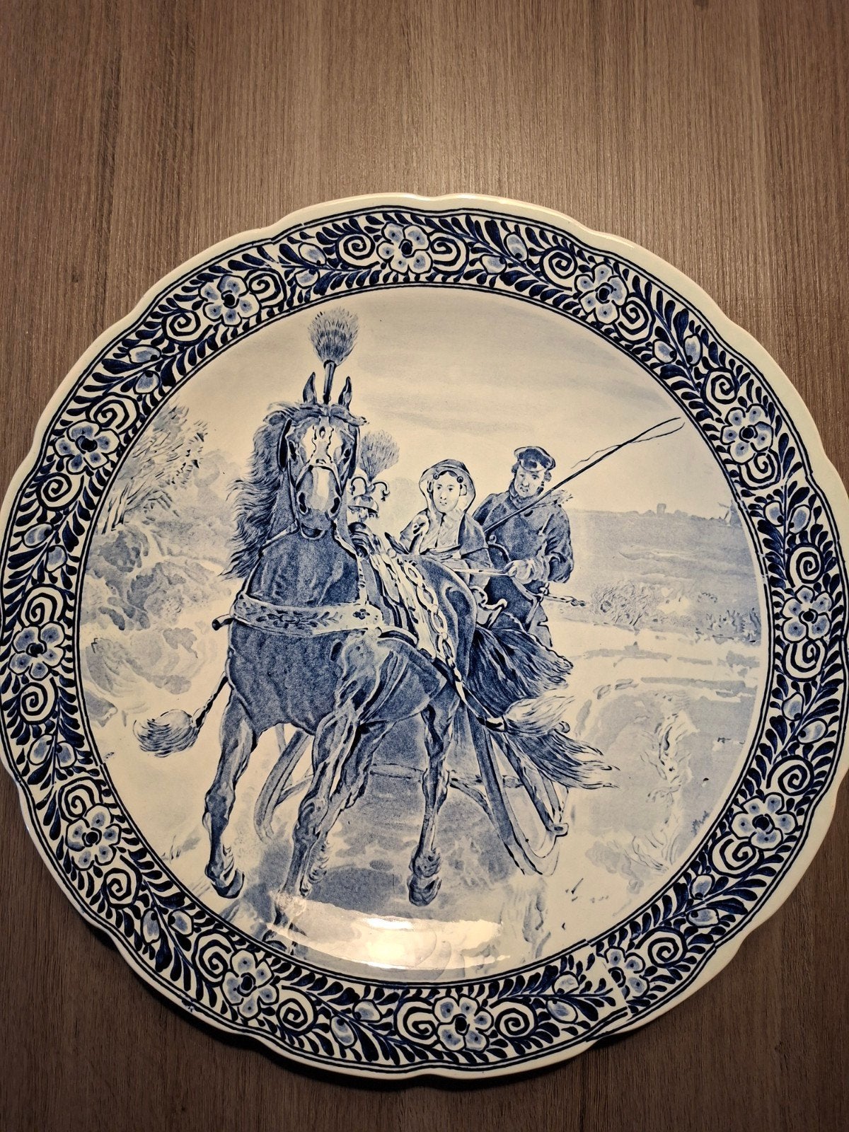 Antiek Delfts Blauw Wandbord - Handgeschilderd, Ophalen