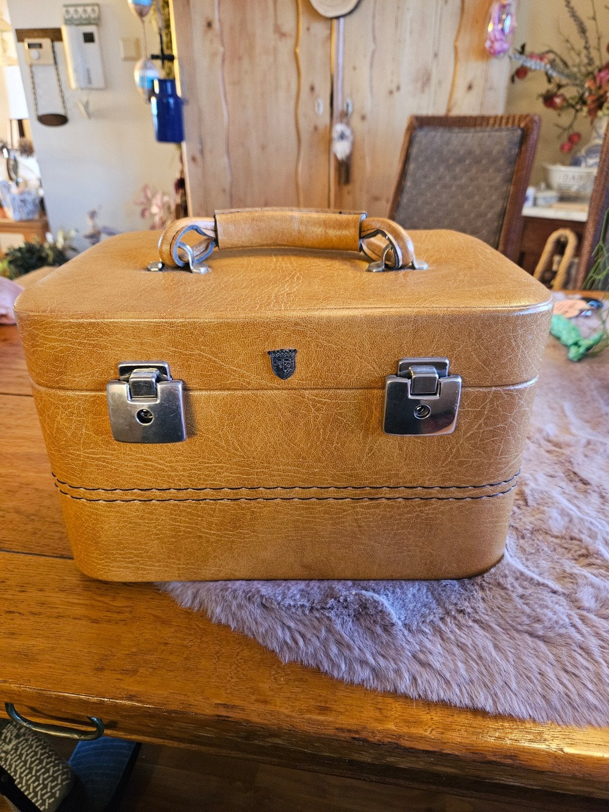 leuke vintage beautycase, Ophalen of Verzenden, Gebruikt, Bruin