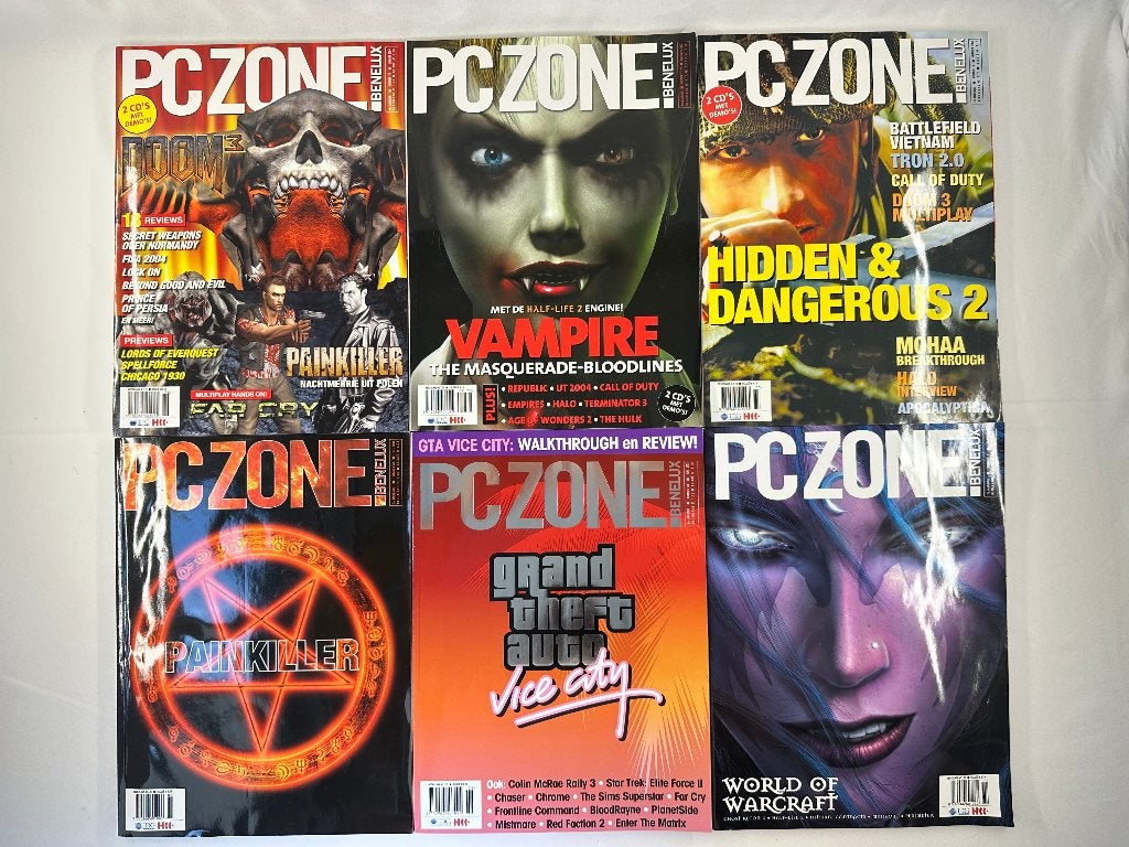PC Zone Tijdschriften 6 stuks GTA en 10x demo discs, PC Zone, Overige genres, Onbekend, Ophalen of Verzenden